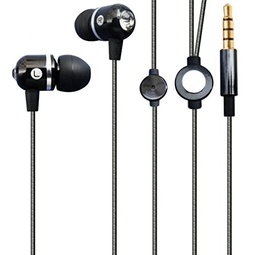 Premium Wired Earphones with Hi-Fi Sound, Built-in Mic & Metal Design - Compatible with Kyocera DuraXV Extreme - Perfect for Workouts, Commuting & Hands-Free Calls