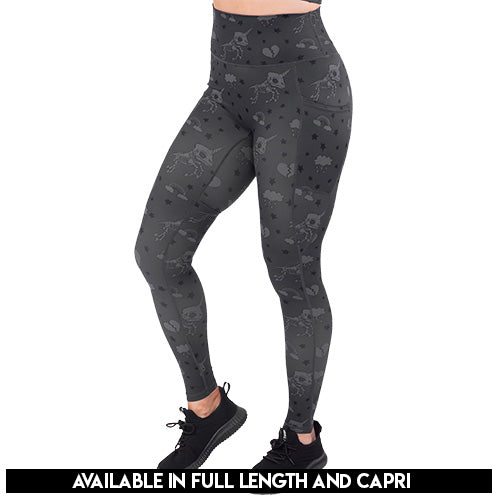 Unicorn Skulls Leggings - Gothic Fantasy Yoga Pants for Women | Perfect for Halloween, Cosplay & Workout