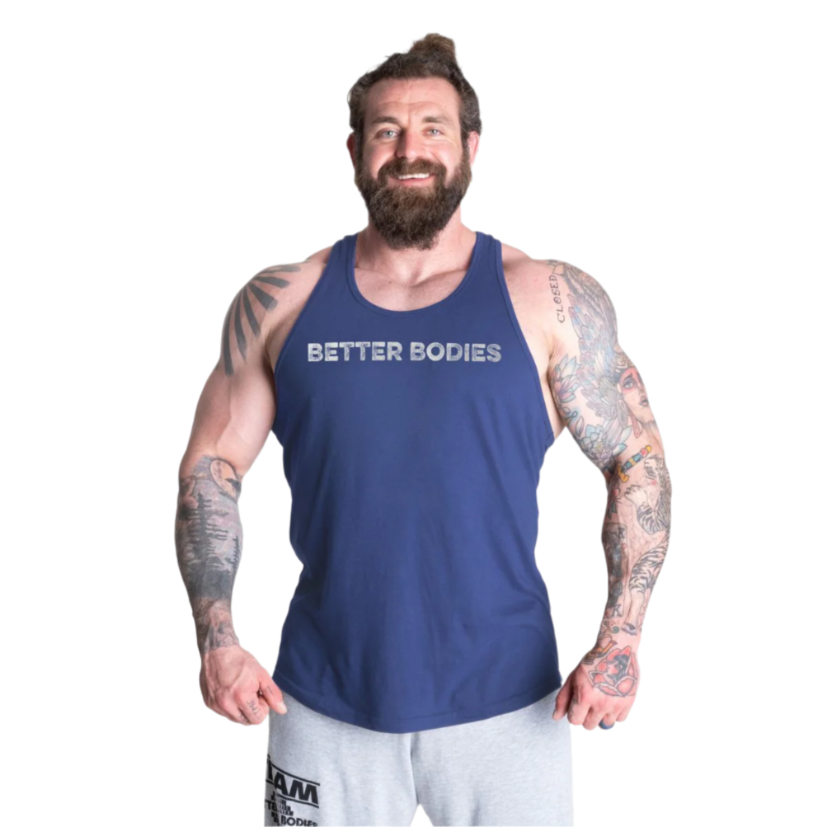 Better Bodies Logo Essential T-Back Tank Top - 100% Cotton Gym & Workout Shirt for Women | Yoga, Running, Fitness & Casual Wear