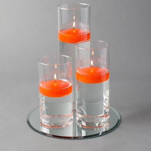 Eastland 48-Piece Round Mirror and Cylinder Vases Centerpiece Set with Richland Floating Candles (12