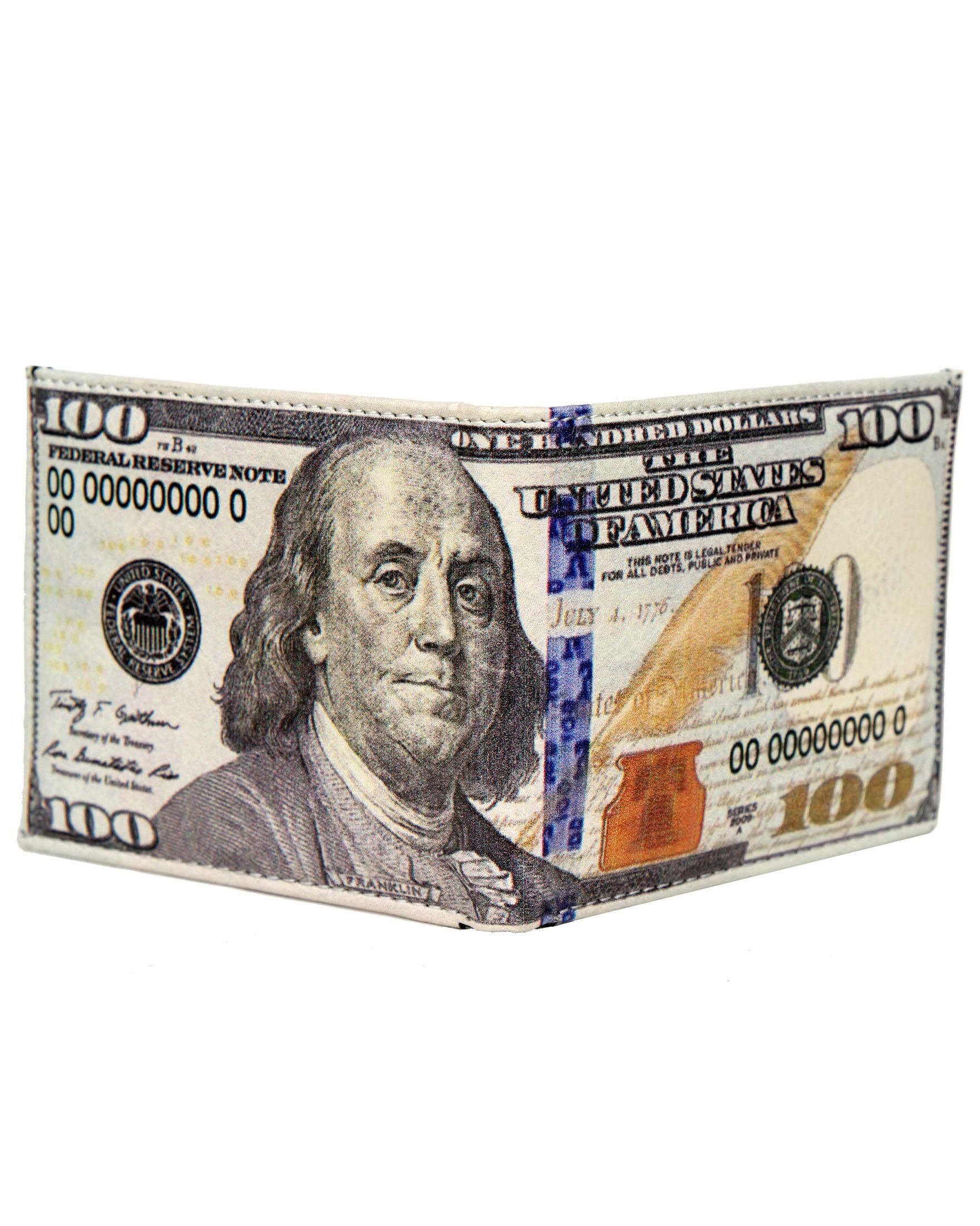 Premium Men's Leather Wallet with RFID Blocking - USA New $100 Dollar Bill Design, Credit Card Holder & ID Display - Perfect for Travel, Business & Everyday Use