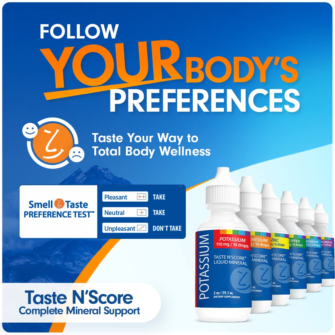 Lyte Balance Taste N' Score Liquid Minerals Kit - 6 Pack (2 oz Bottles) | 100% Pure Dietary Supplements with Potassium, Zinc, Manganese, Copper, Chromium & Magnesium | Boost Energy, Support Immunity & Enhance Metabolism for Active Lifestyles