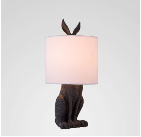 Masked Rabbit Resin Table Lamp - Cute Nightstand Light for Bedroom, Living Room & Office Decor - Perfect Mood Lighting for Reading & Relaxation