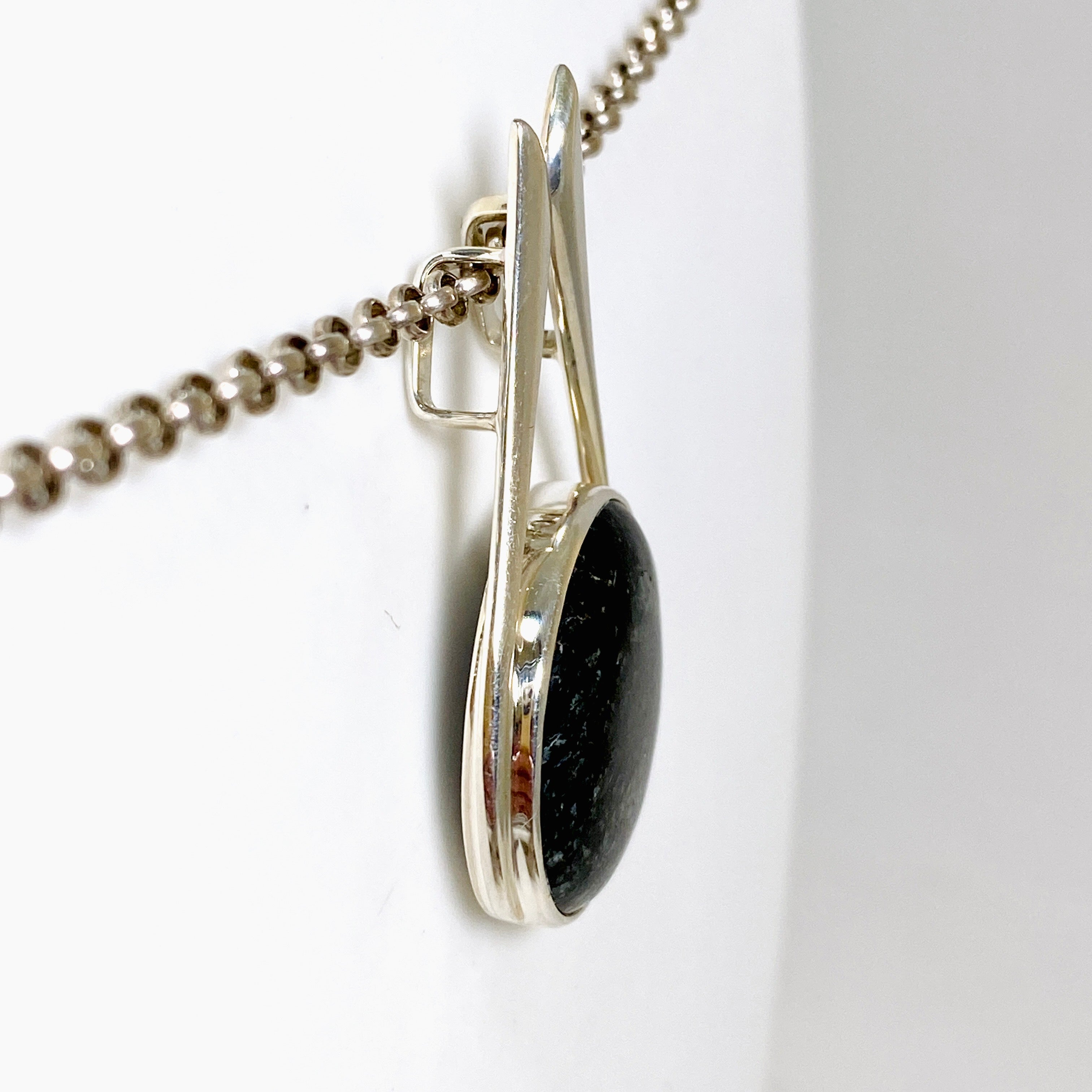 Nuummite Round Cabochon Pendant BTP 67 - Natural Gemstone Jewelry for Women, Healing Crystal Necklace - Perfect for Meditation, Spiritual Gifts & Boho Fashion