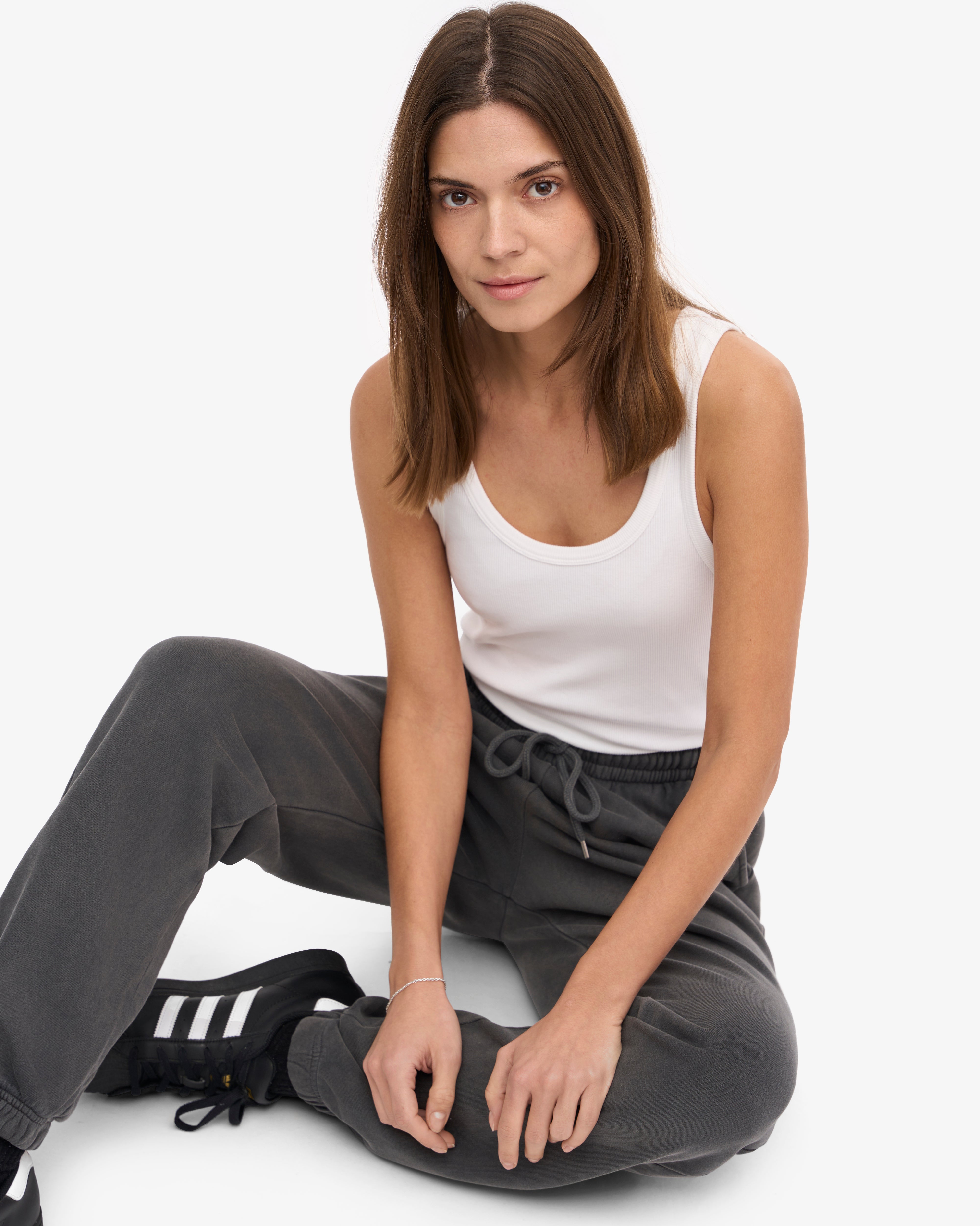 Organic Cotton Sweatpants for Men & Women - Faded Black | Comfortable Lounge Pants for Yoga, Running & Home Relaxation