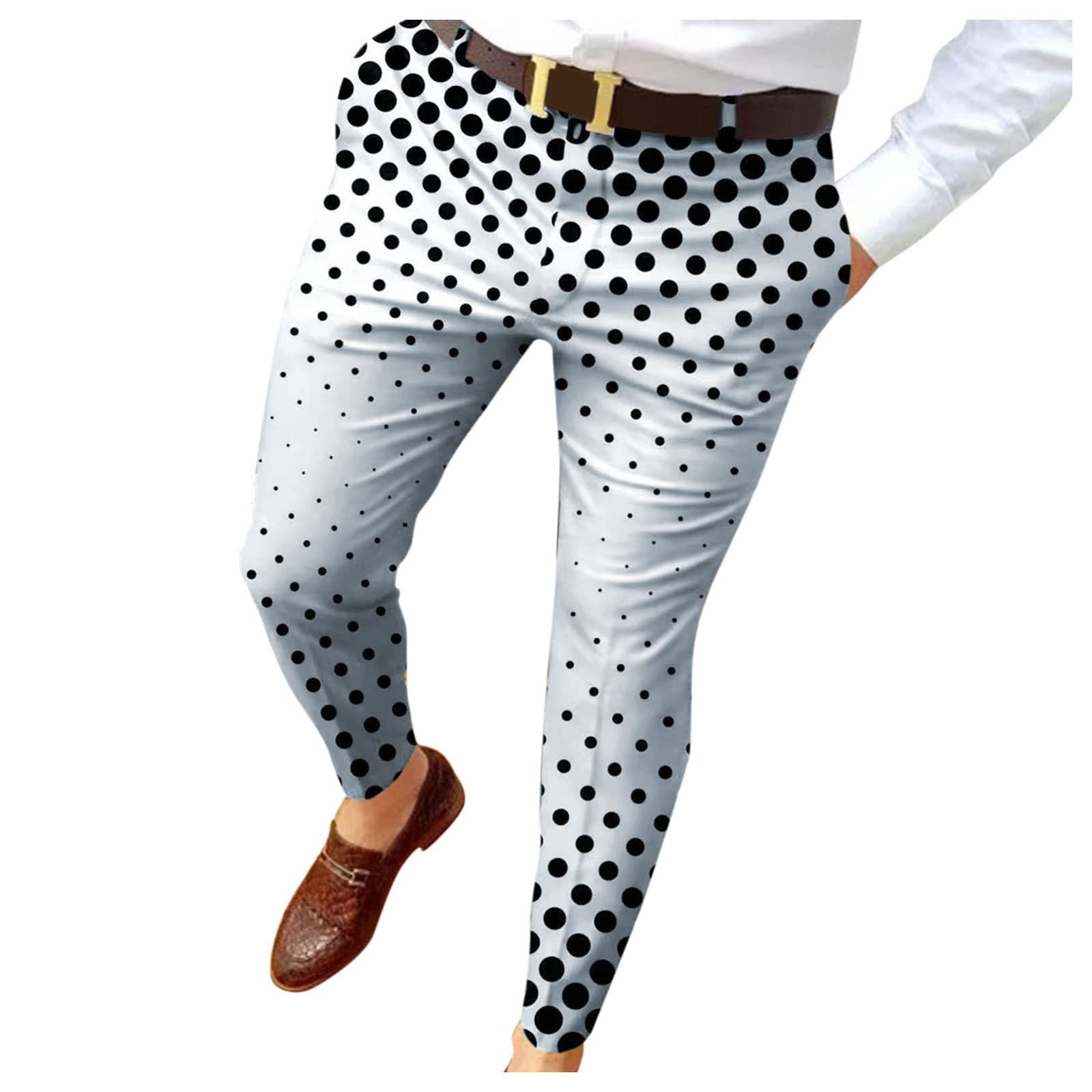 Slim Fit Men's Dress Pants - Business Casual Plaid Skinny Suit Pants for Office, Wedding & Formal Events | Comfortable Stretch Fabric for Professional Wear