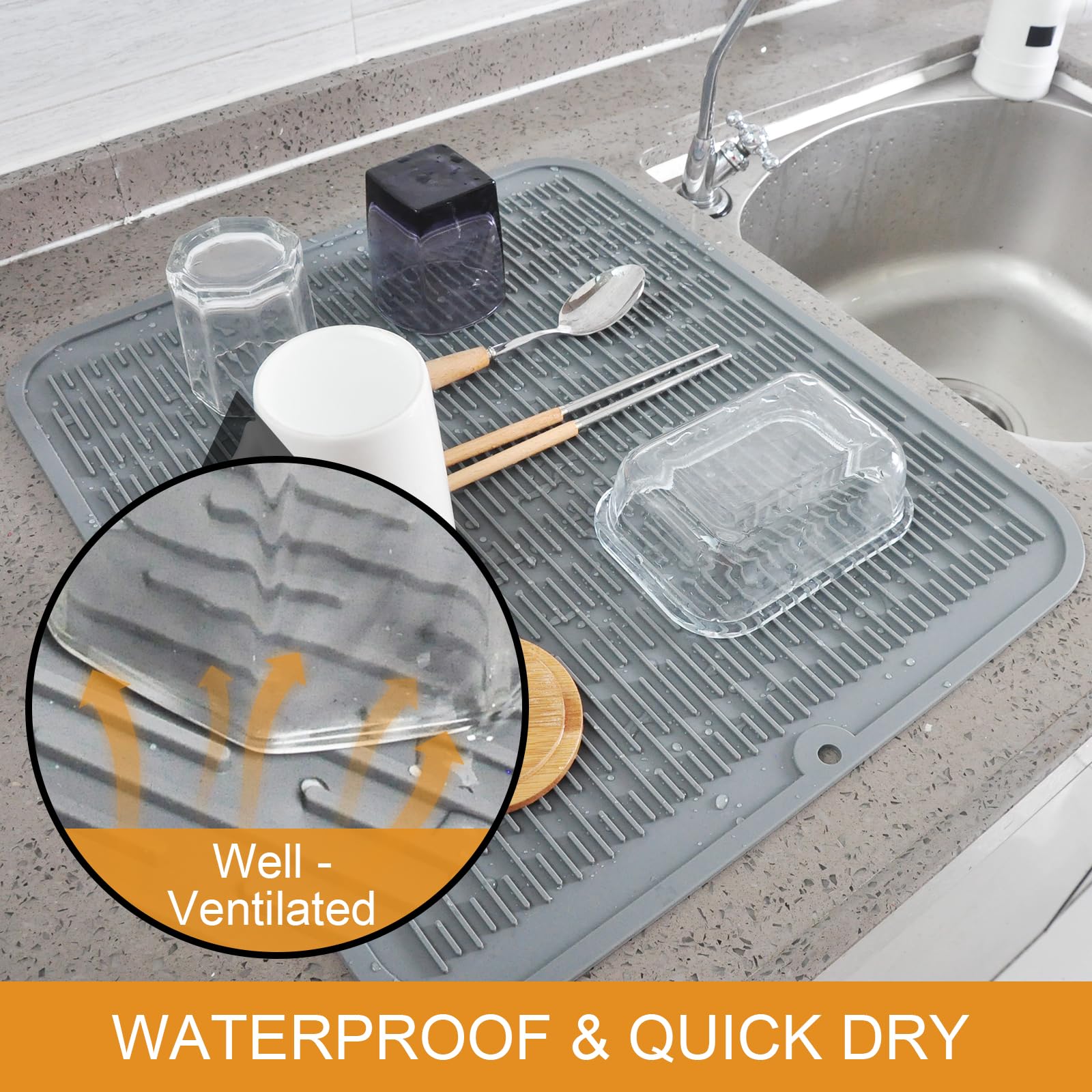 Silicone Dish Drying Mat 18x16