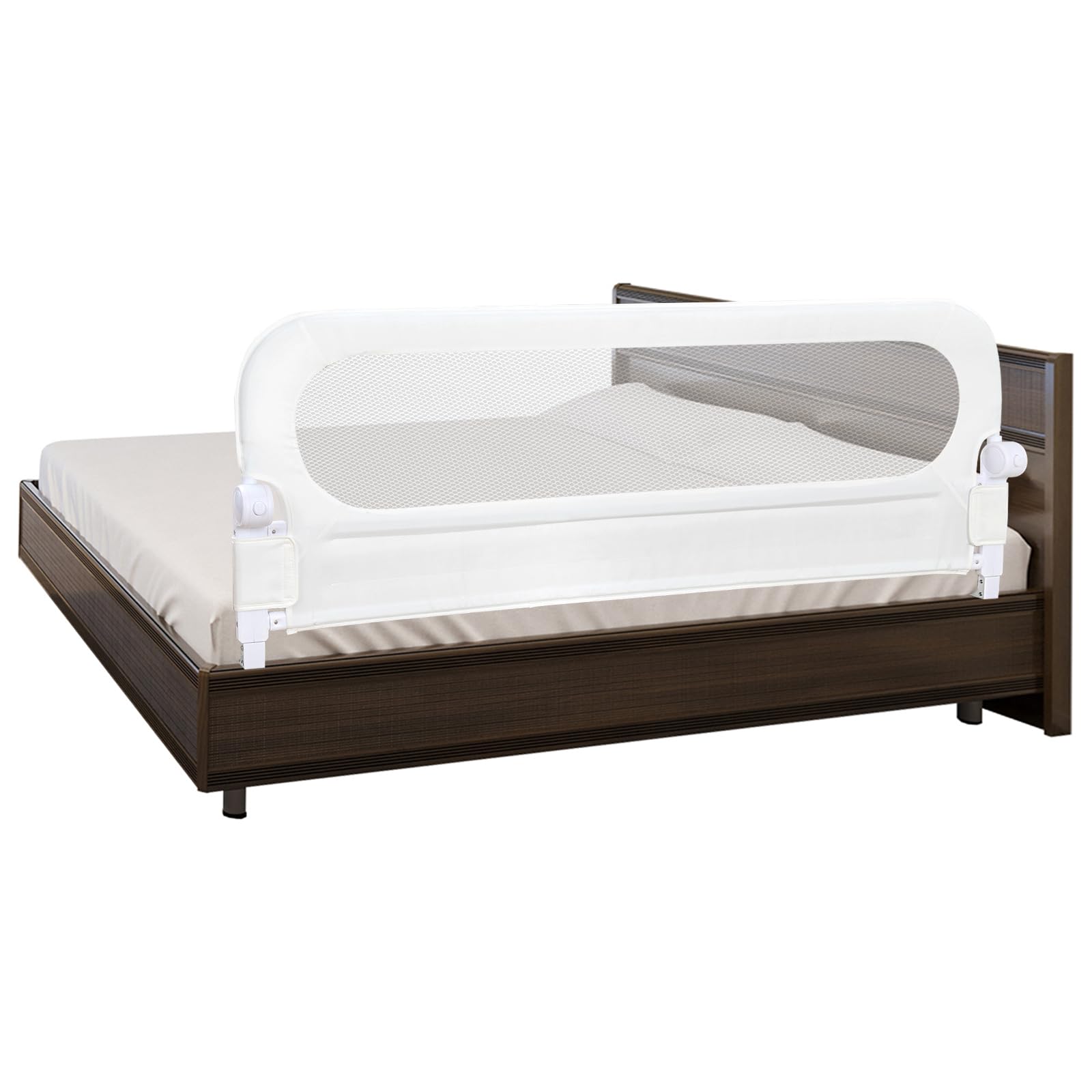 Y-STOP Convertible Toddler Bed Rail - Sturdy Crib Safety Guard with Reinforced Anchor for Baby & Kids | White | Perfect for Crib to Toddler Bed Transition & Nighttime Safety