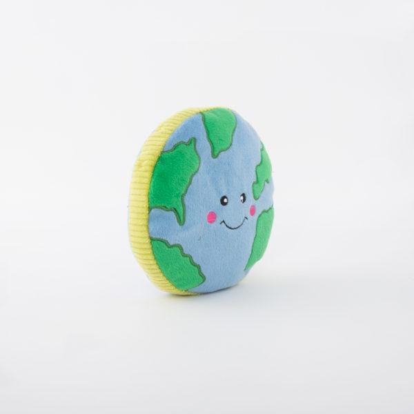ZippyPaws Squeakie Pattiez Earth Dog Toy - Interactive Squeaky Plush Chew Toy for Small & Medium Dogs | Perfect for Indoor Play, Training Rewards & Outdoor Fetch Games