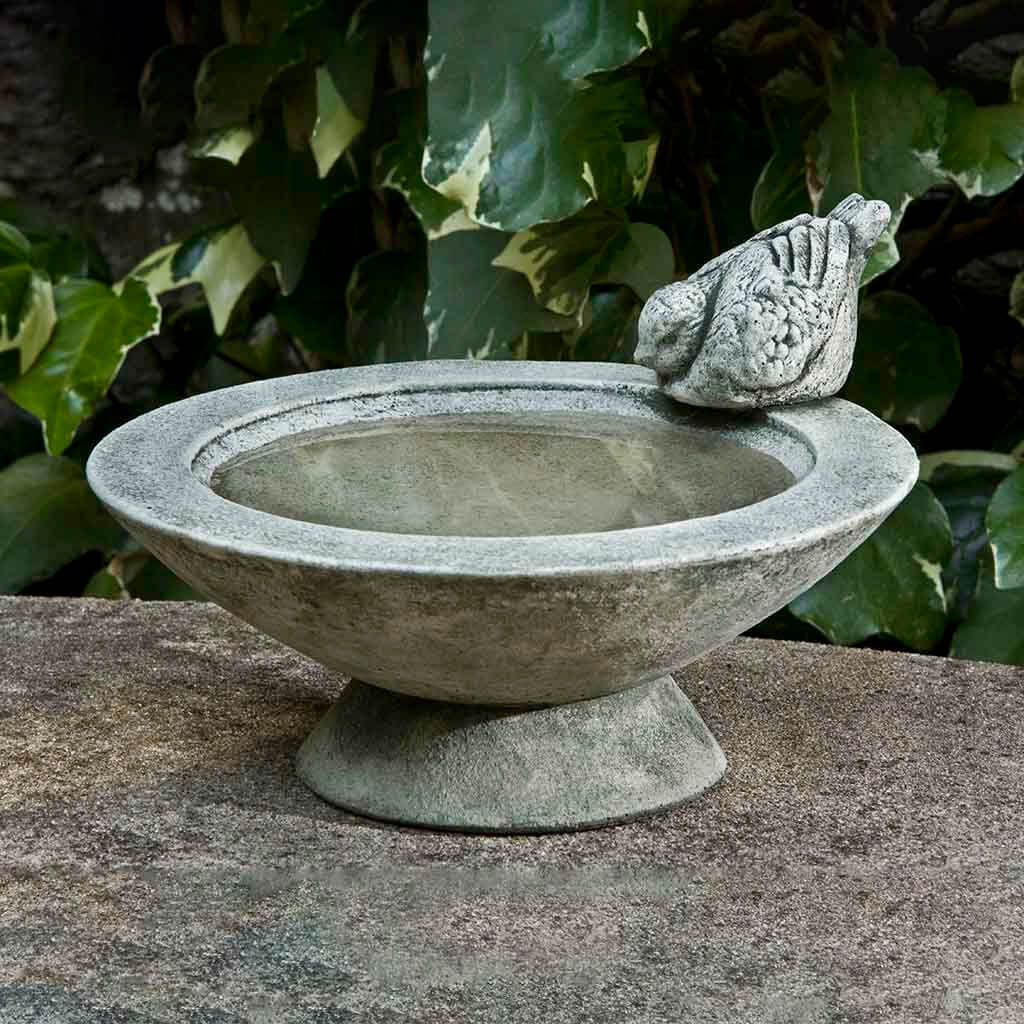 Campania International Songbird's Rest Birdbath - Elegant Outdoor Garden Decor for Attracting Wild Birds | Perfect for Backyard, Patio & Bird Watching Enthusiasts