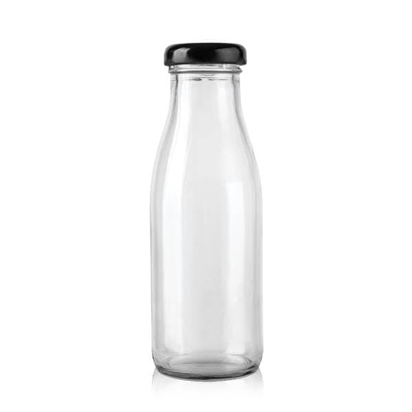 Surekha Glass Milk Bottle with Metal Lid - 200ML (4-Pack) - Reusable for Milk, Smoothies, Juices - Perfect for Fridge Storage, Meal Prep & On-the-Go Drinks