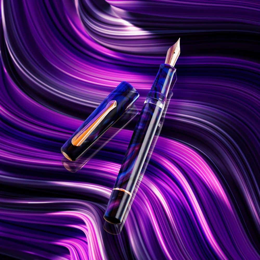 Premium Nahvalur (Narwhal) Schuylkill Fountain Pen - Cichlid Purple Ink - Luxury Writing Instrument for Professionals & Collectors - Perfect for Office, Journaling & Gift Giving