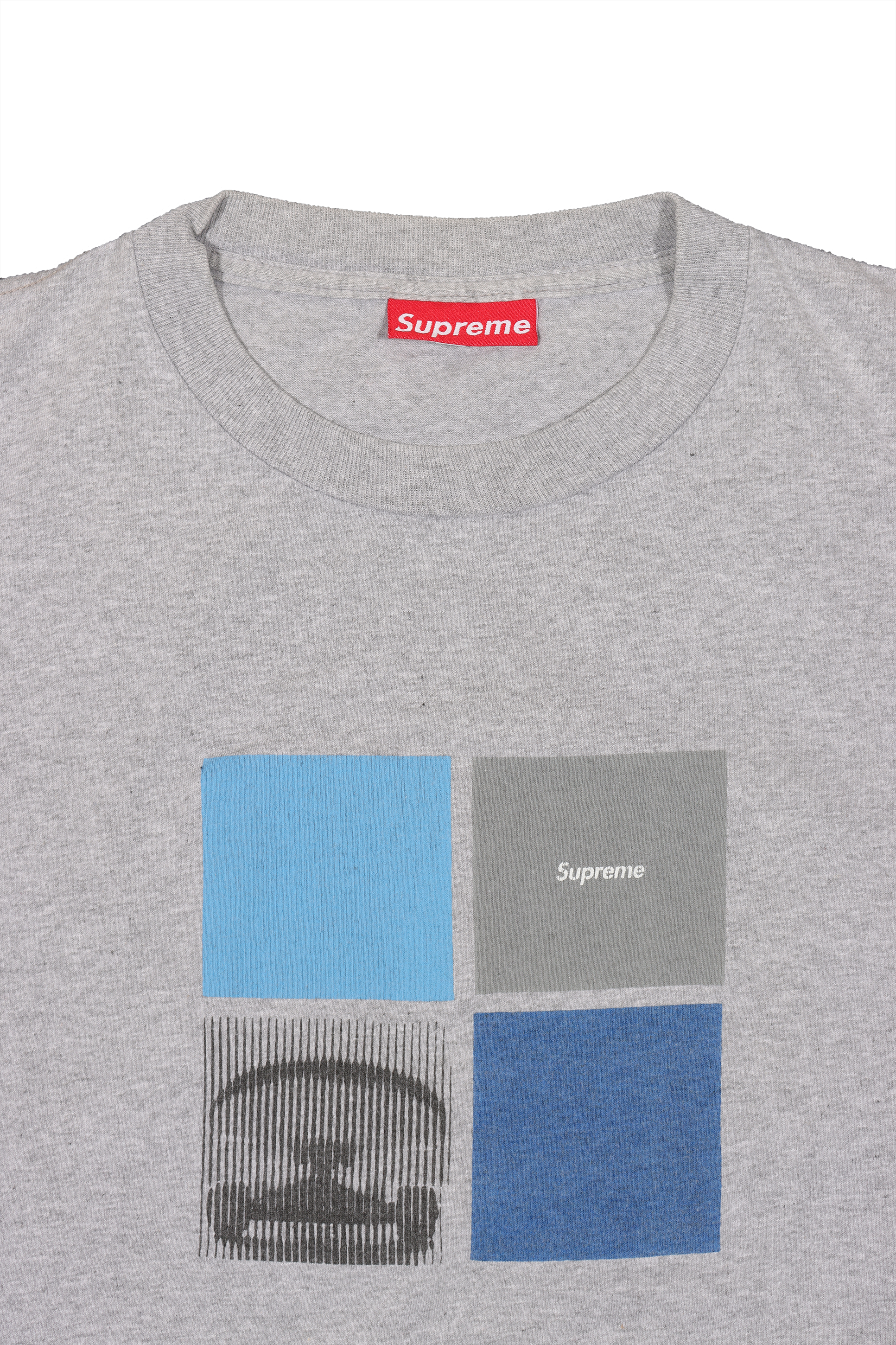 Vintage 1995 Four Squares Graphic T-Shirt - Soft Heather Grey Cotton Tee for Men & Women | Retro Streetwear, Casual Outfit Essential