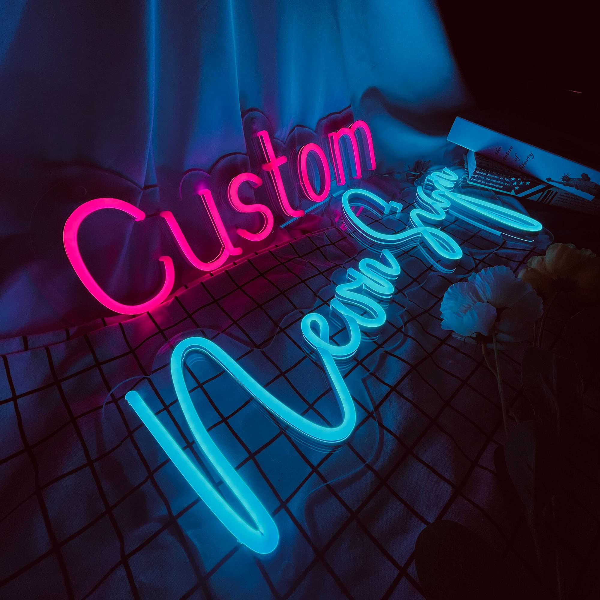 Custom LED Neon Signs - Personalized Neon Lights for Bedroom, Wedding, Birthday Party, Home Décor, Bar & Store Logo (Up to 30