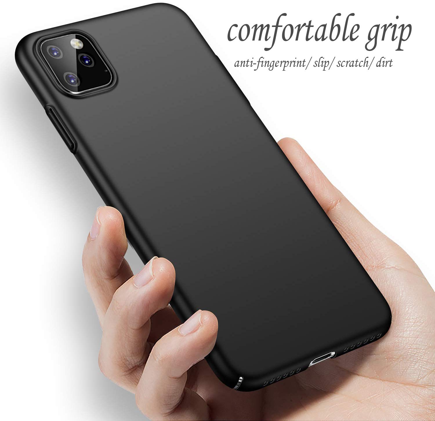 **Slim Protective iPhone 11 Case - Premium PC Hard Cover, Shockproof & Scratch-Resistant (Black) - Perfect for Everyday Use, Travel & Outdoor Activities**