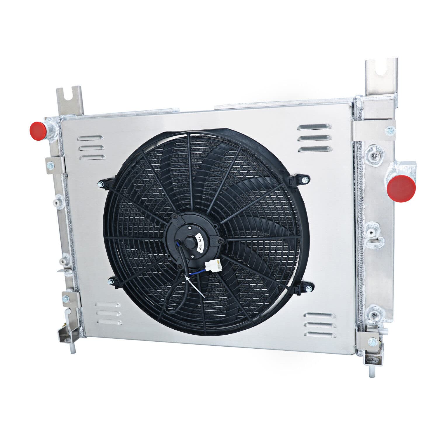 High-Performance Direct Cooling Radiator Fan Shroud Combo for 2000-2004 Dodge Dakota & Durango 2.5L 3.7L 3.9L 4.7L 5.9L - All Aluminum 3-Row Upgrade - Perfect for Off-Roading & Heavy-Duty Towing