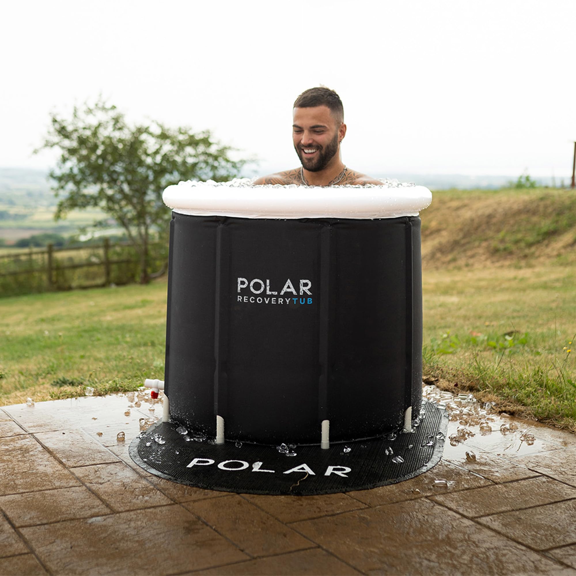 Ice Bath Recovery Bundle - Cold Plunge Tub with Non-Slip Mat | Portable Ice Bath Kit for Athletes & Fitness Recovery | Perfect for Post-Workout, Muscle Therapy & Cryotherapy at Home