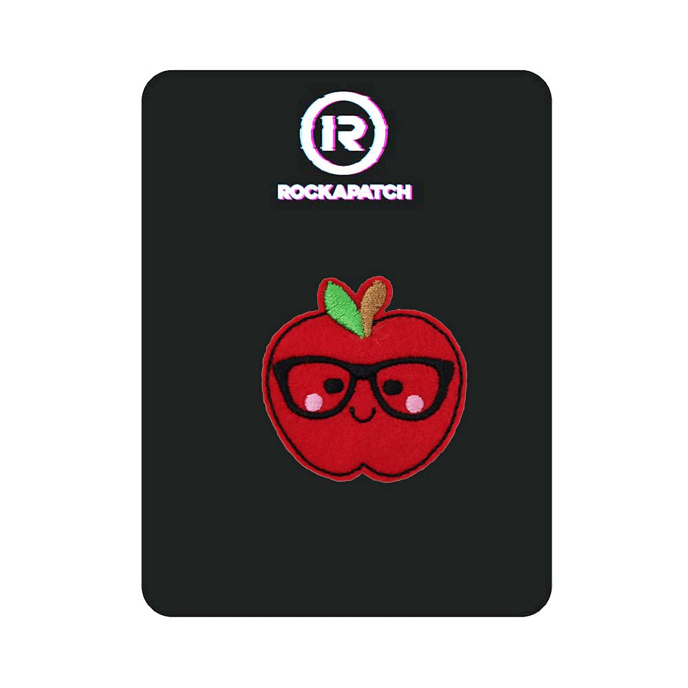 Apple Teacher Embroidered Iron On Patch for Backpacks, Jackets & DIY Crafts - Custom Name Badge for Educators & Students