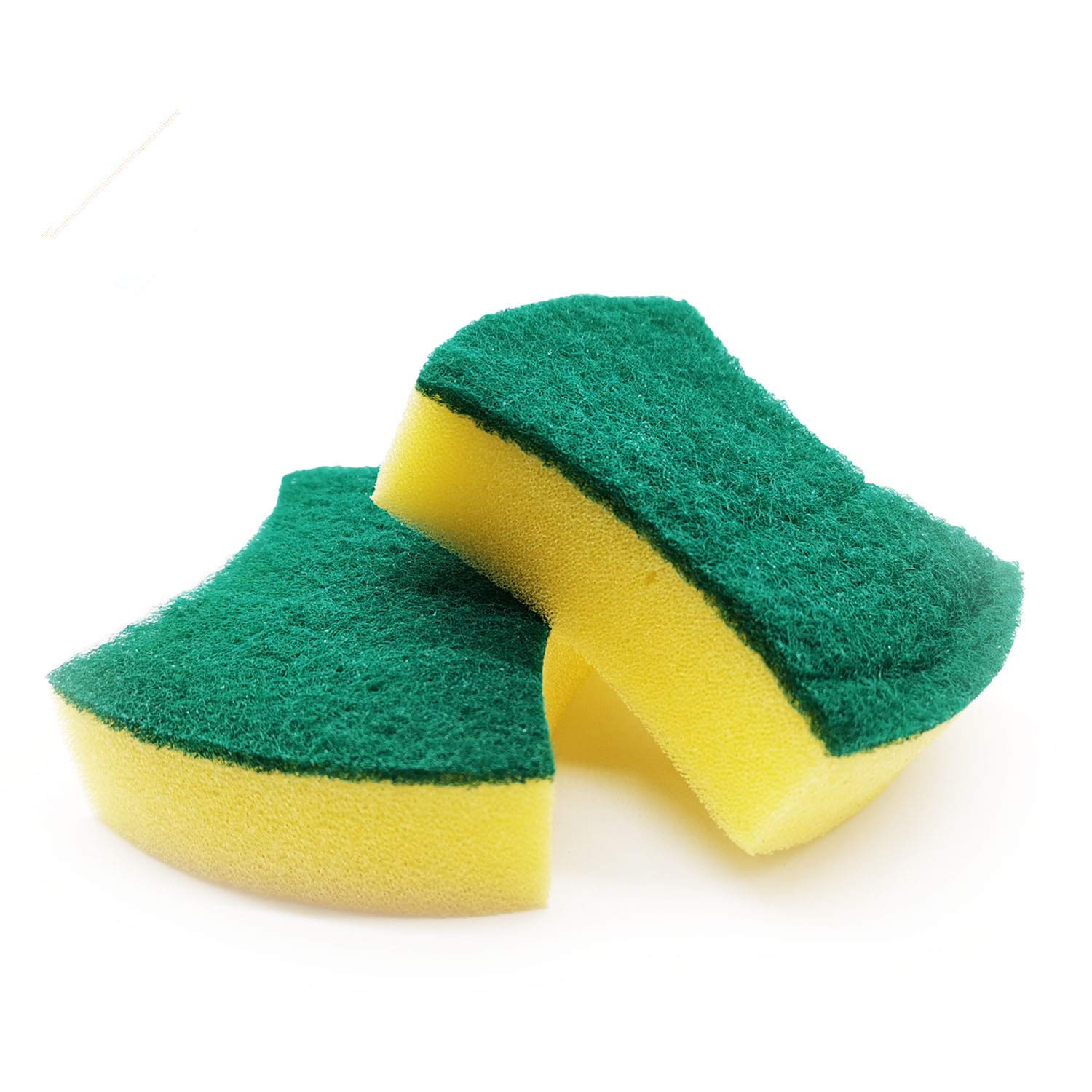 2-Pack Double-Sided Kitchen Sponges for Dishes - Powerful Oil Stain Removal - Ideal for Washing Pans, Pots, and Utensils