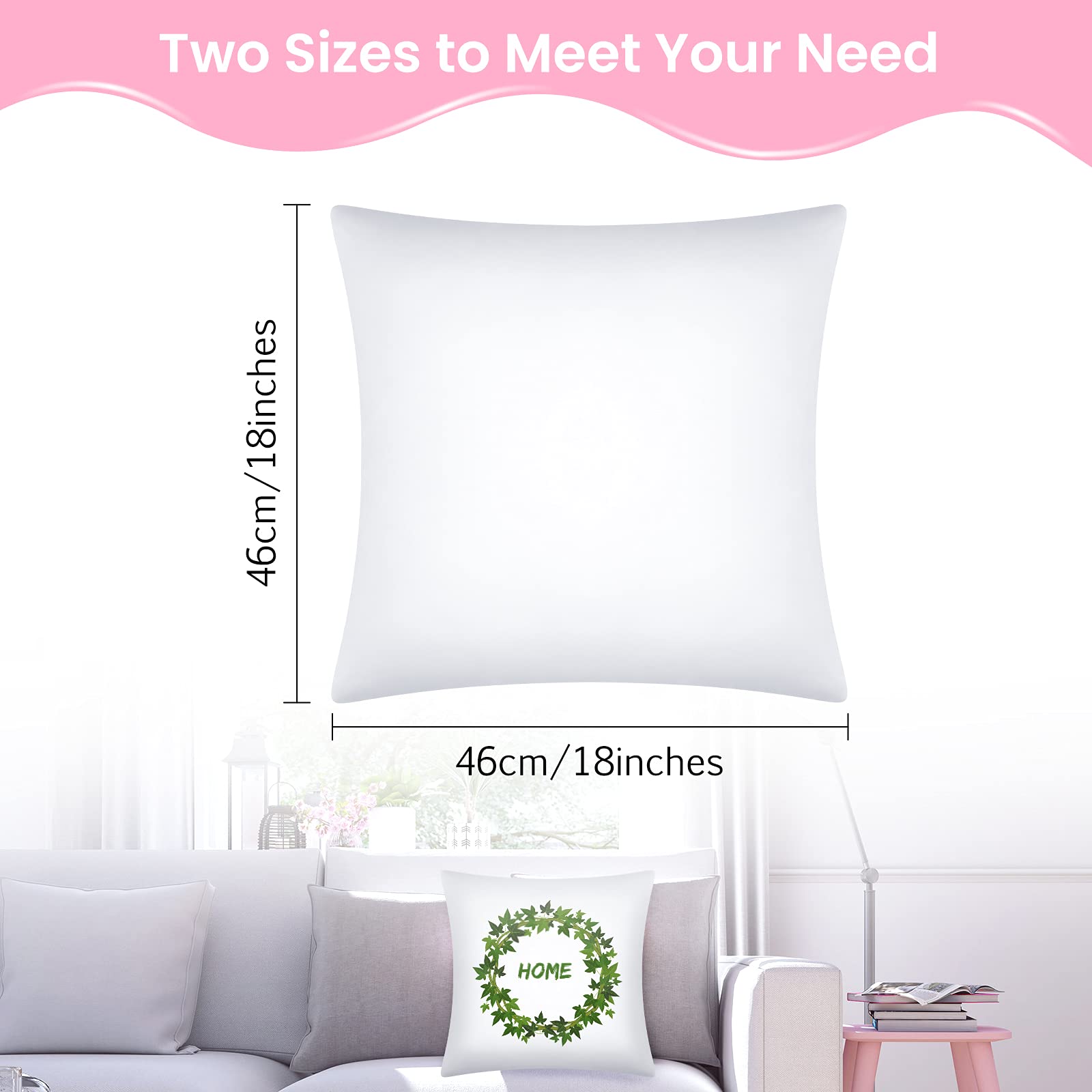 6 Pack White Sublimation Pillow Cases - 18x18 Inch Heat Transfer Polyester Covers with Concealed Zipper for DIY Printing | Perfect for Home Decor, Gifts & Custom Photo Pillows