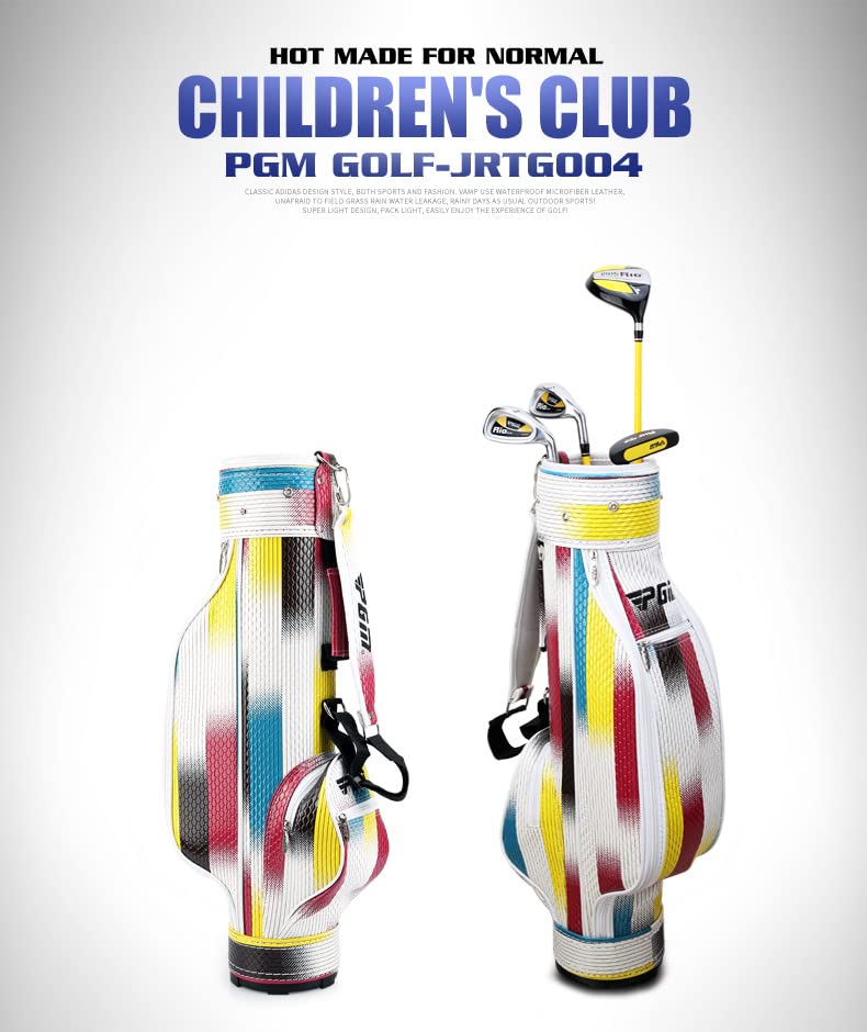 PGM Junior Golf Club Set for Kids - Right Handed 4-Piece Youth Golf Clubs with Stand Bag for Boys & Girls | Perfect for Beginners & Junior Golf Training