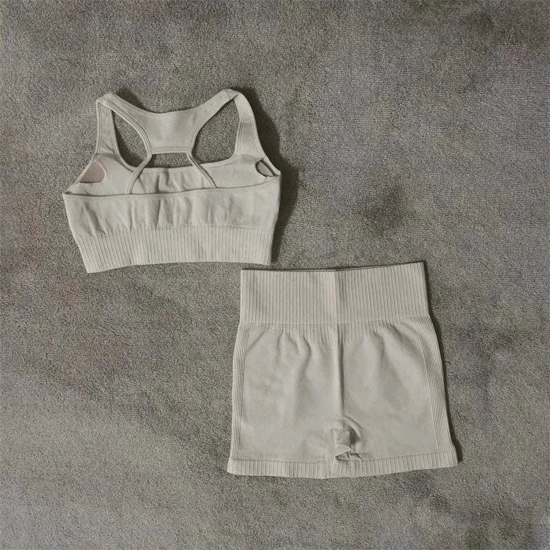 Seamless Women's Yoga Set - High Waist Workout Leggings & Sports Bra - Gym Outfits for Yoga, Pilates & Fitness Training | Breathable Activewear for Women