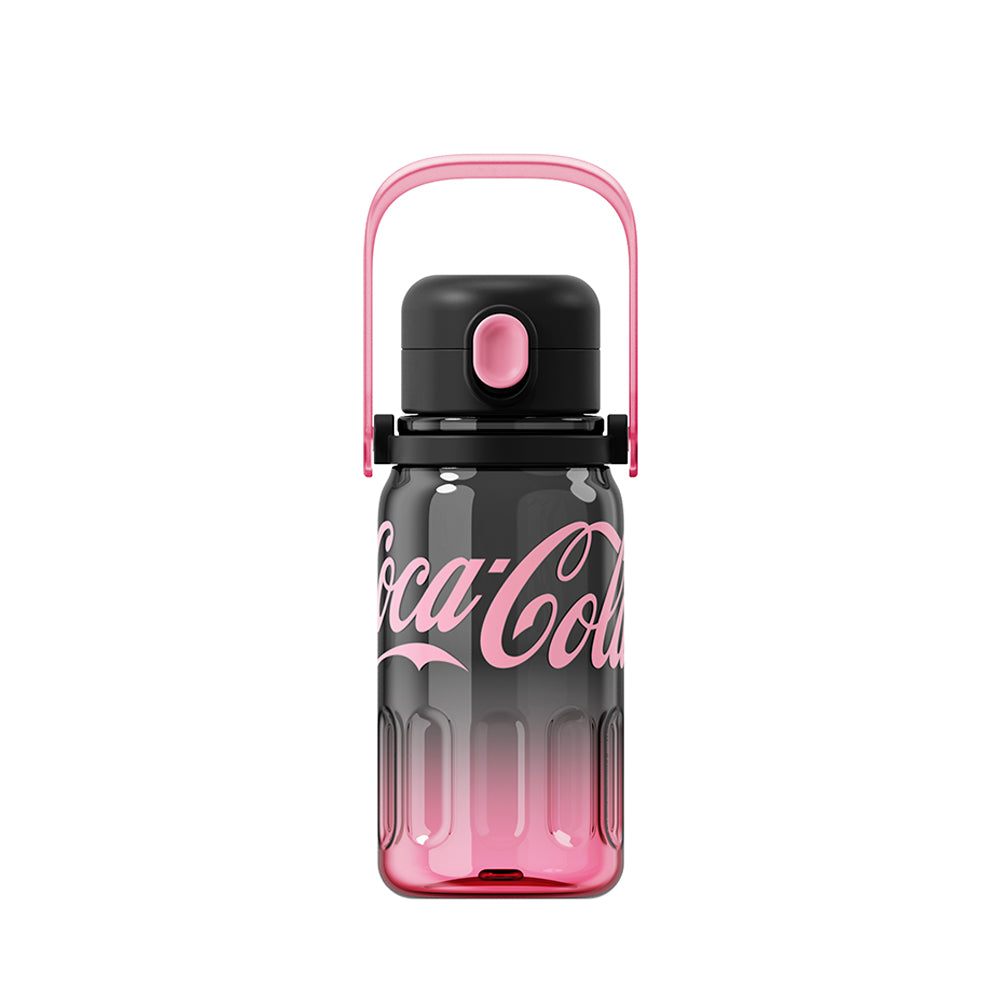 GERM x Coca-Cola 850ml Tritan Sports Water Bottle with Handle - BPA-Free, Leak-Proof - Ideal for Gym, Hiking & Outdoor Activities (Black & Pink)