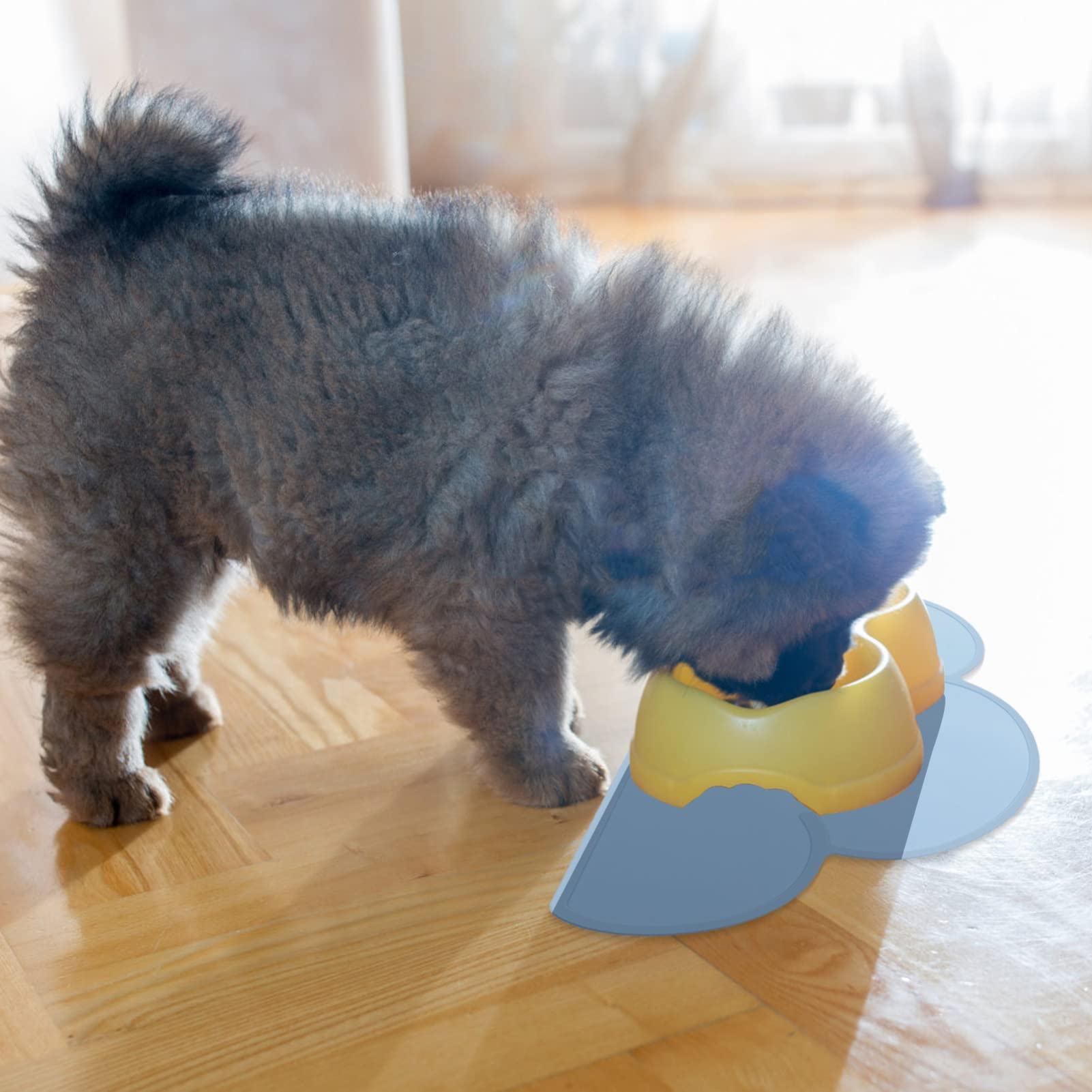 Non-Slip Silicone Pet Feeding Mat for Dogs & Cats - Waterproof Dog Bowl Mat & Cat Food Placemat - Easy to Clean Pet Floor Pad for Mealtime, Kitchen & Outdoor Use