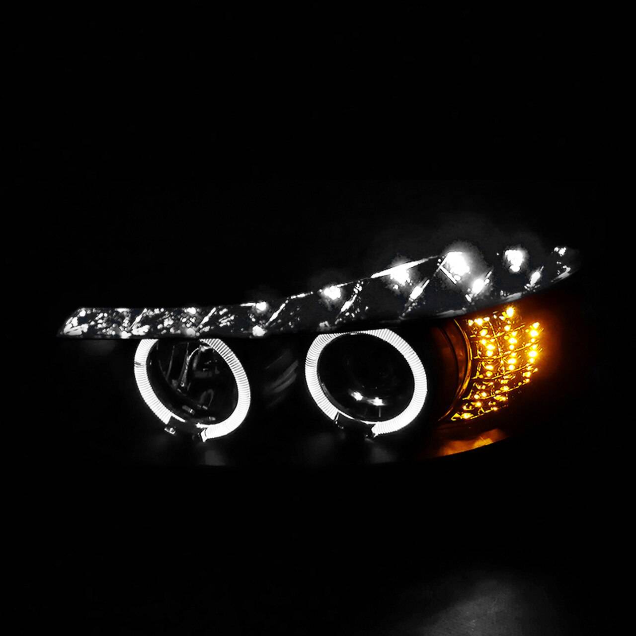 Spec D Tuning Projector Headlight Housing Kit with CCFL Dual Halo LED - Black (Fits 2006-2008 BMW 3 Series Sedan E90 Model #2LHP E9005G 8V2 TM) - Upgrade Your Night Driving & Style