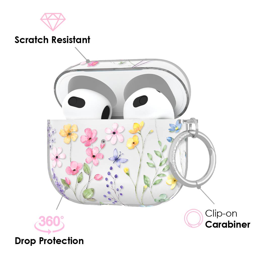 Enchanted Floral AirPod Case - Elegant Protective Cover for AirPods 1/2/3/Pro - Cute Flower Design for Women & Girls - Perfect for Daily Use, Travel & Gift Giving