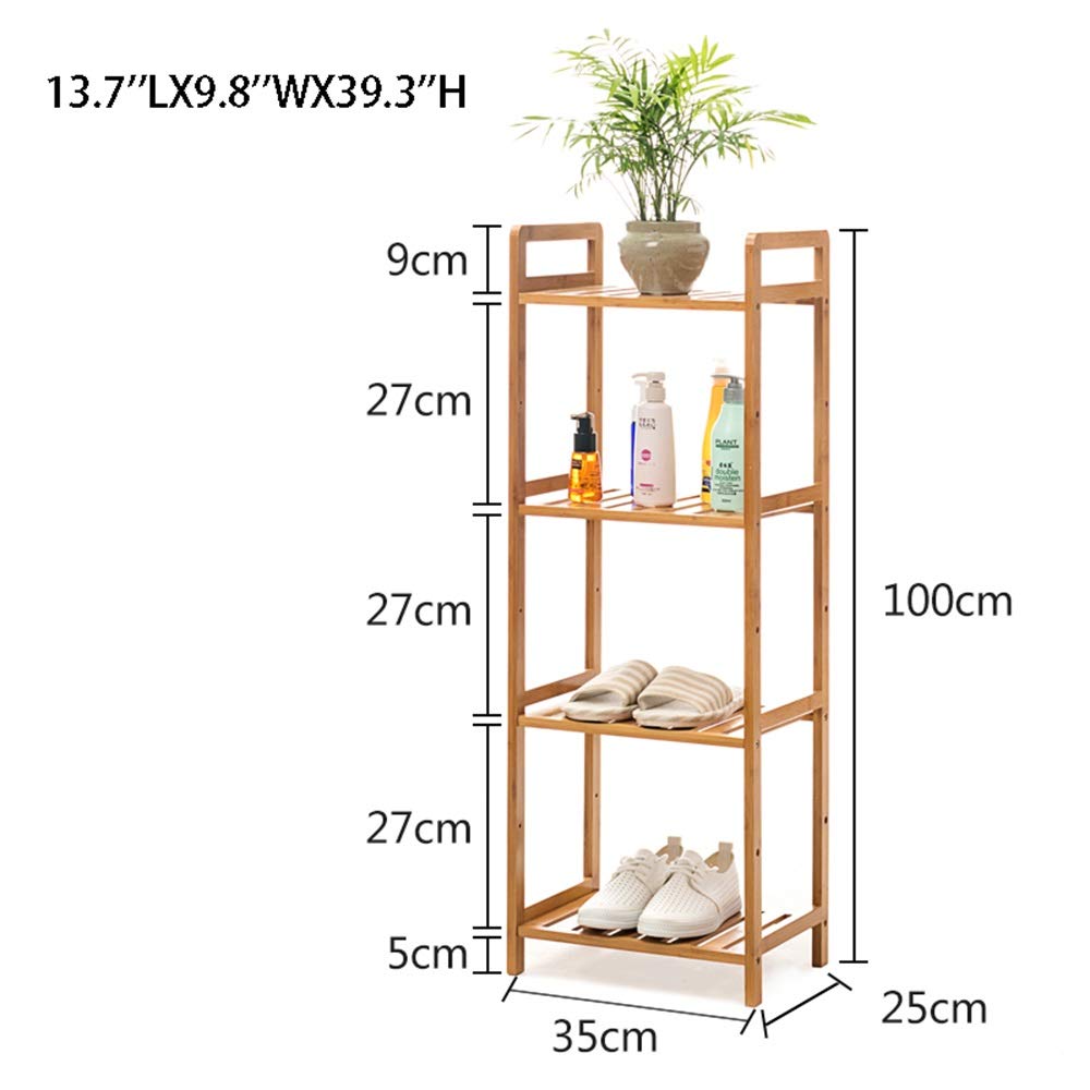Adjustable 5-Tier Bathroom Storage Shelf with Towel Rack - 19.7
