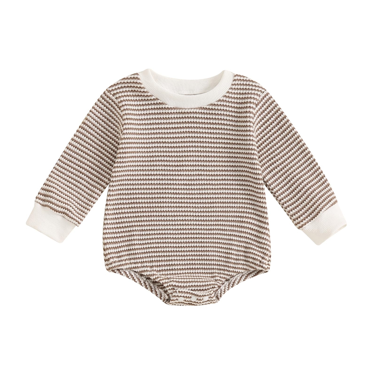 VISGOGO Unisex Baby Romper - Waffle Knit Long Sleeve Onesie for Newborns & Infants | Soft Bubble Oversized Bodysuit for Boys & Girls | Perfect for Playdates, Photo Shoots & Everyday Comfort