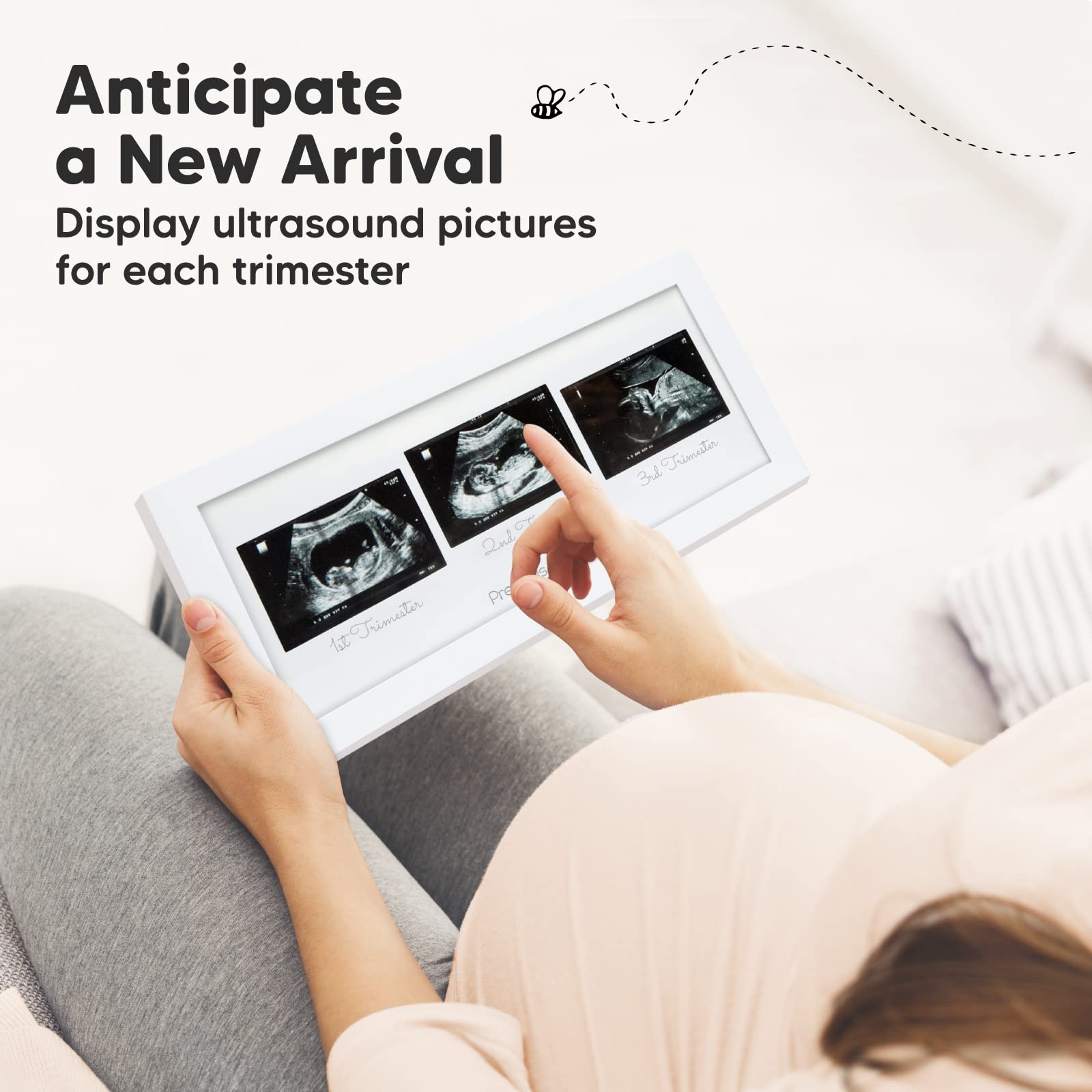 KeaBabies Pregnancy Journal & Sonogram Frames - 90pg Hardcover for Mom Gifts - Baby Shower & Gender Reveal