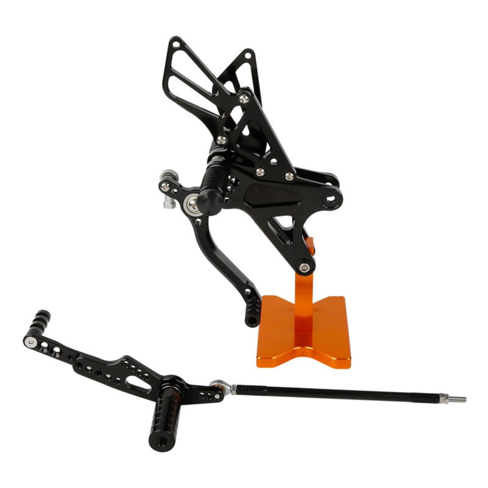 CNC Adjustable Motorcycle Foot Pegs for Yamaha YZF R1 2009-2014 - Black Billet Aluminum Rearset Footrests - Perfect for Racing, Track Days & Street Riding