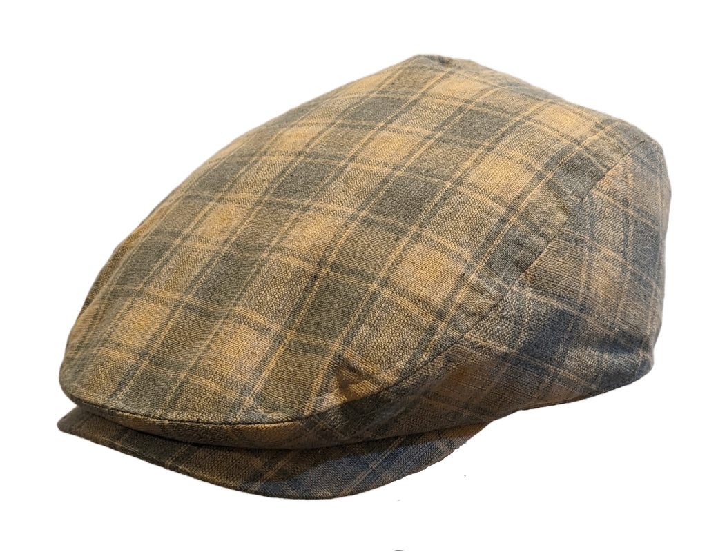 Avenel Cotton Check Ivy Style Cap in Tan - Classic Baseball Hat for Men & Women, Perfect for Outdoor Activities, Sports, and Casual Wear