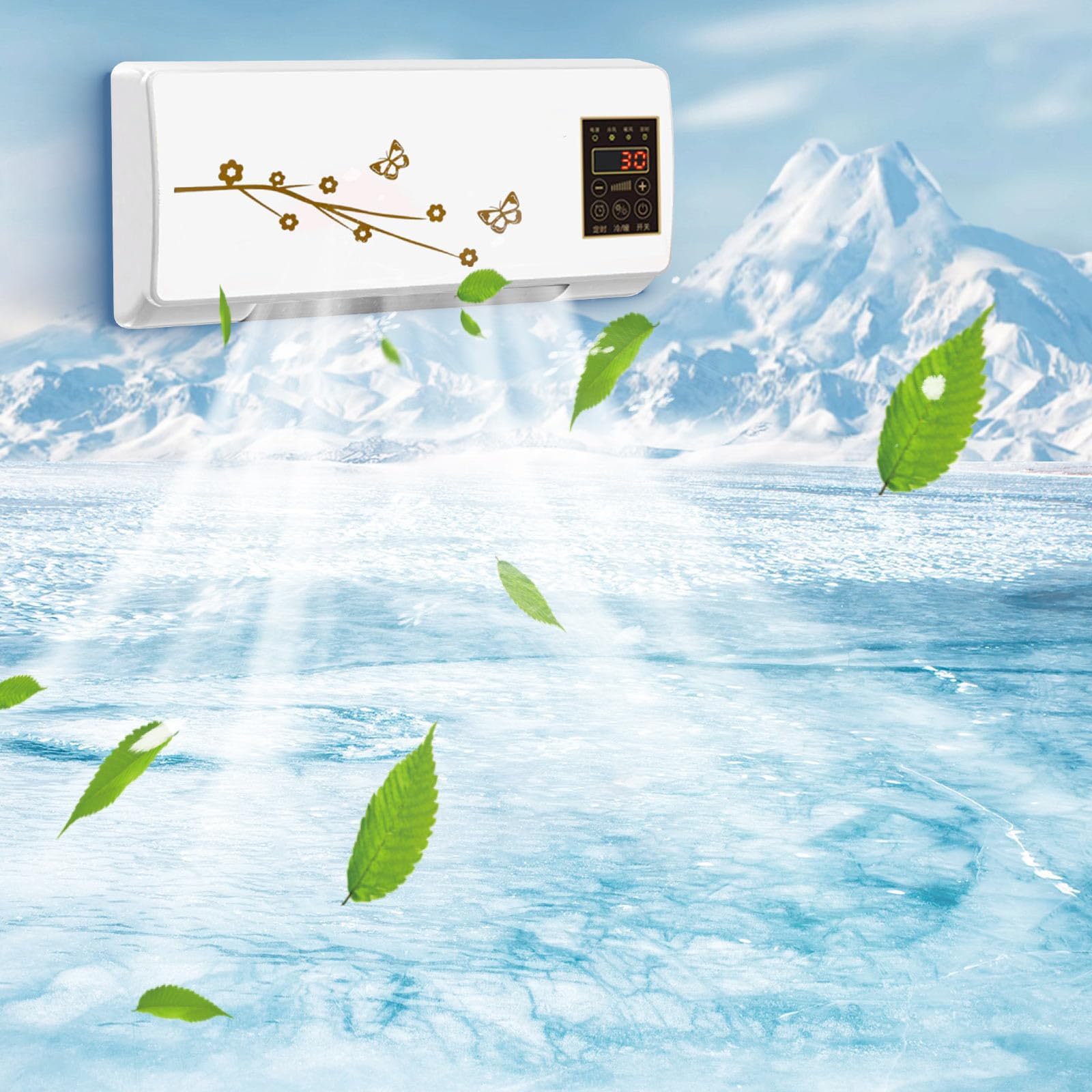 2-in-1 Smart Wall Mounted AC & Heater Combo - Portable Multifunctional Air Conditioner Fan with Heating for Home, Office, Bedroom - Perfect for Year-Round Cooling & Warmth in Small Spaces