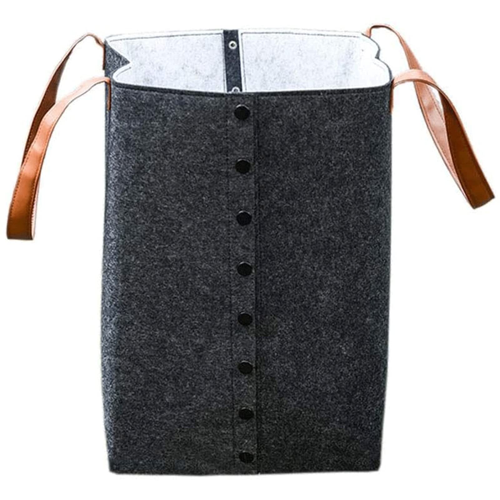 Premium Felt Storage Bag - Large Capacity Foldable Laundry Hamper, Toy & Sundries Organizer with Faux Leather Handles - Perfect for Home, Nursery, Closet & Travel Organization