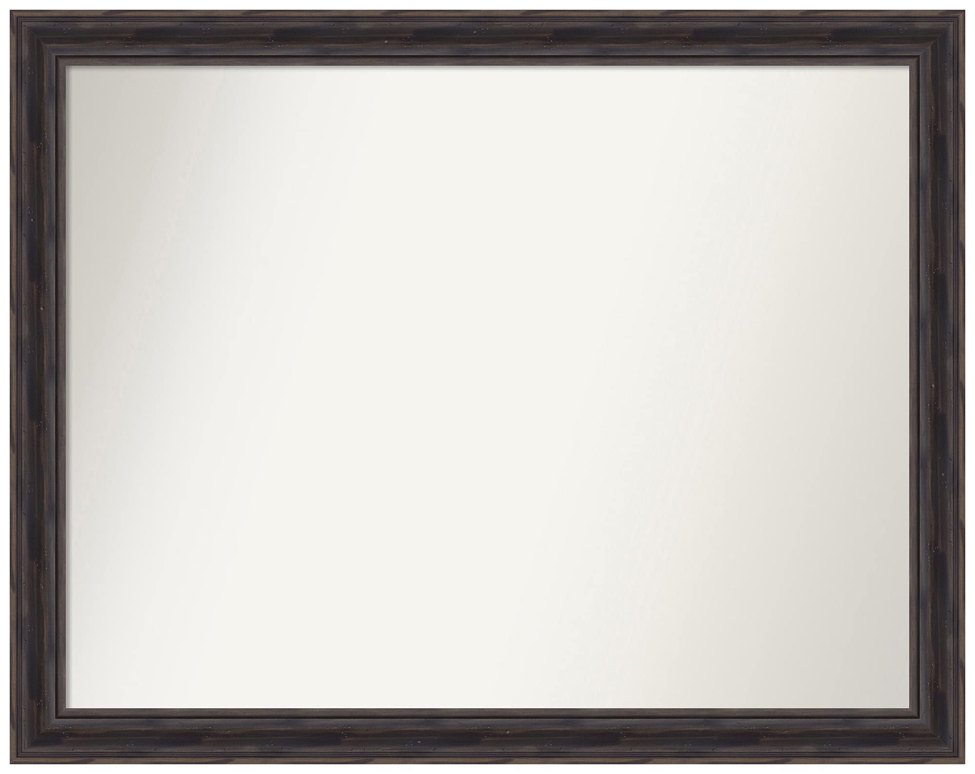 Amanti Art Rustic Pine Narrow Frame Non-Beveled Custom Wall Mirror - 26.5x33.5 Inches, Brown Bathroom Mirror for Vanity, Bedroom & Entryway Decor