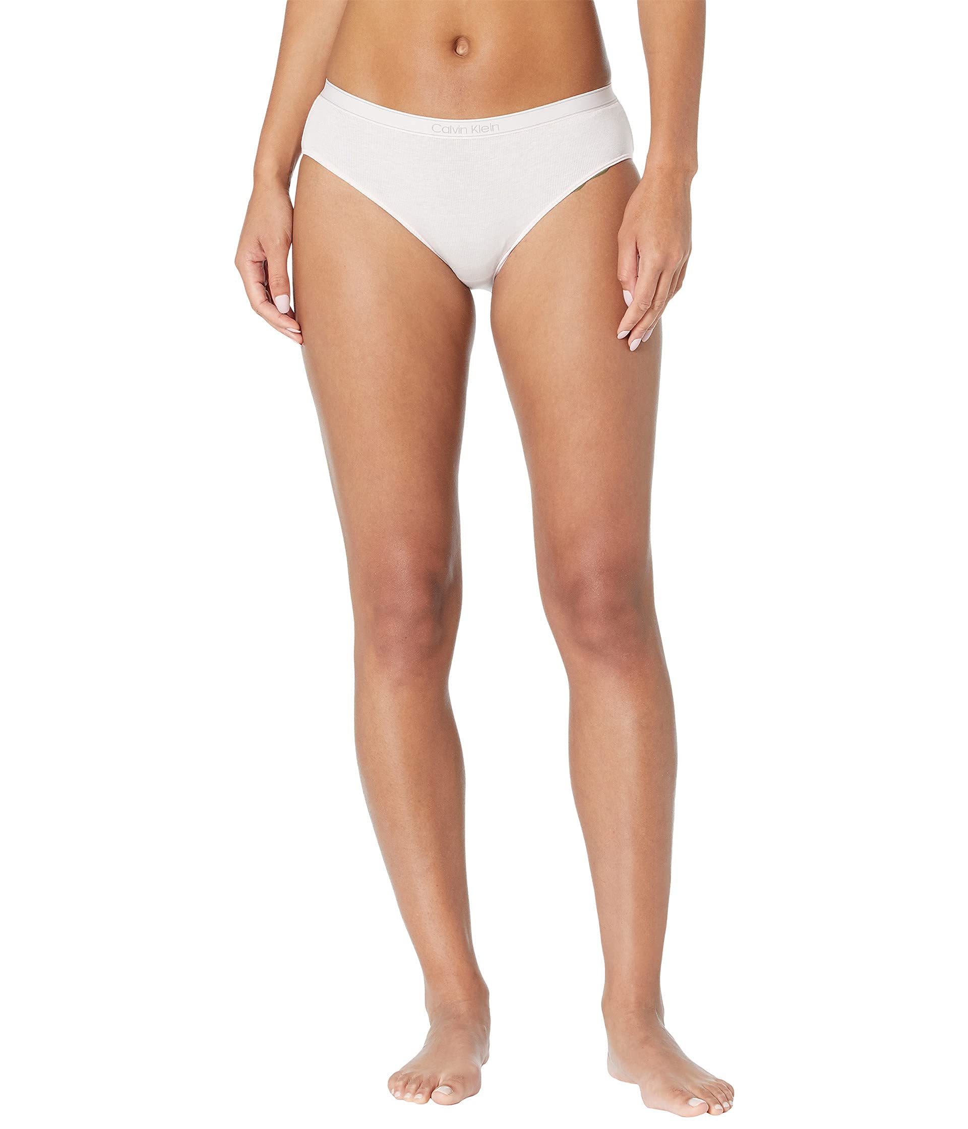 Calvin Klein Women's Pure Cotton Ribbed Hipster Panties - Soft Breathable Underwear for Everyday Comfort & Lounge Wear