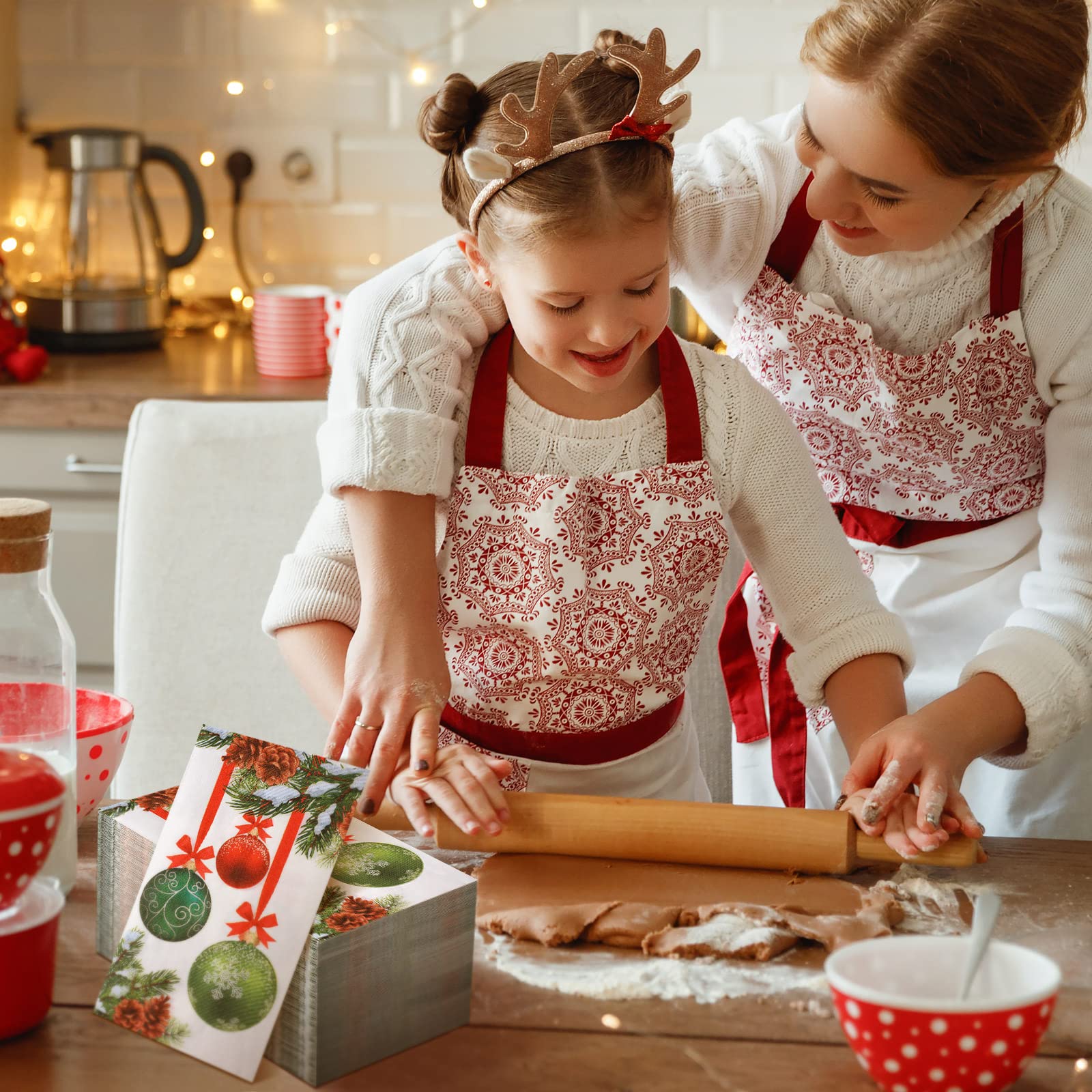 300 Pcs Christmas Napkins - Disposable Holiday Paper Towels for Bathroom, Kitchen & Party | Cardinal Red Festive Design for Home, Wedding & Christmas Decorations | Perfect for Holiday Gatherings, Dinner Parties & Festive Celebrations