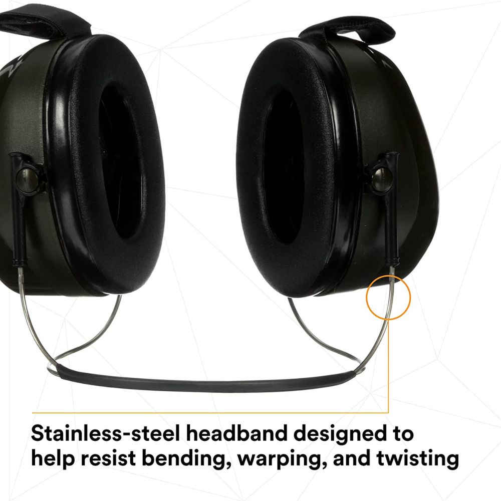 3M H7B PELTOR Optime 101 Behind-the-Head Earmuffs - 27dB NRR Hearing Protection for Shooting, Construction & Industrial Noise Reduction