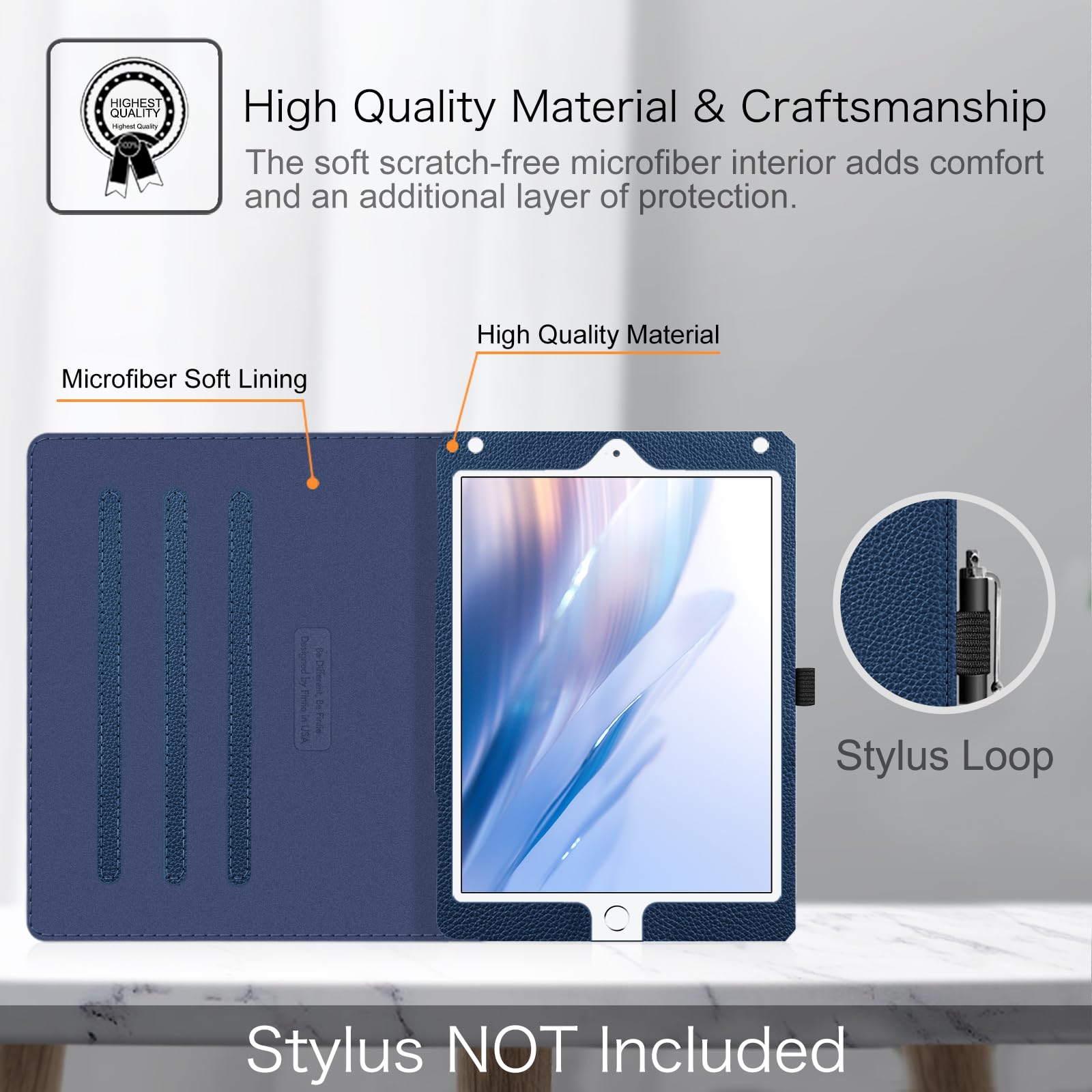 Fintie Protective Case for iPad 6th/5th Gen (2018/2017 Model) & iPad Air 2/Air 1 (9.7 Inch) - Multi-Angle Stand Cover with Corner Protection & Storage Pocket, Navy Blue - Perfect for Work, School & Travel Use