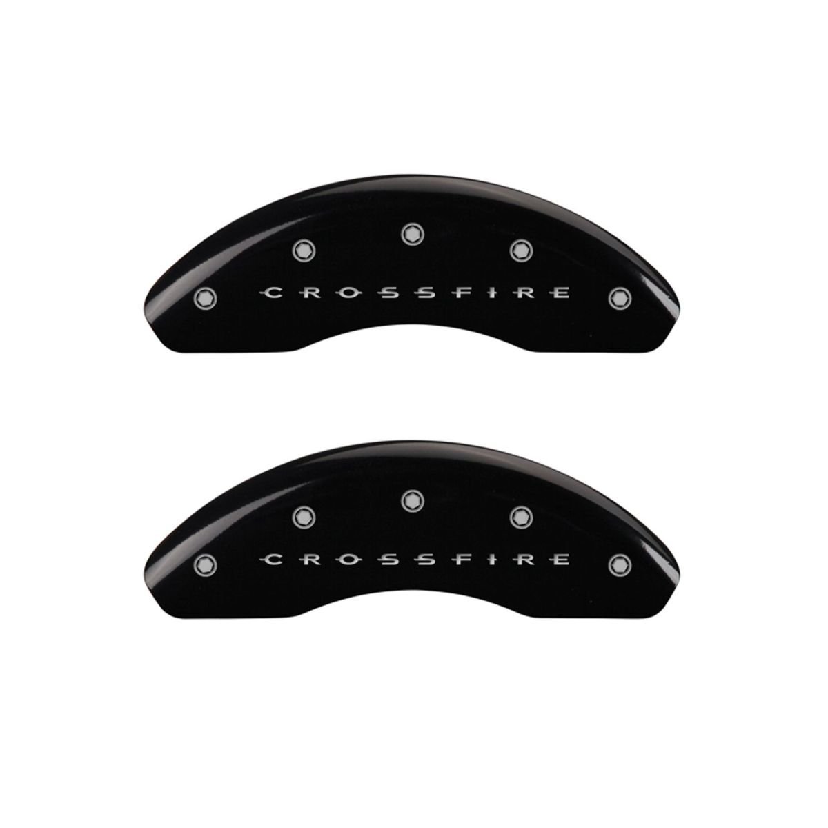 MGP Caliper Covers 32011SCRFBK Crossfire Black Brake Caliper Covers - Engraved Front & Rear Set of 4 for Enhanced Car Styling & Protection - Perfect for Sports Cars, Luxury Vehicles & Auto Enthusiasts