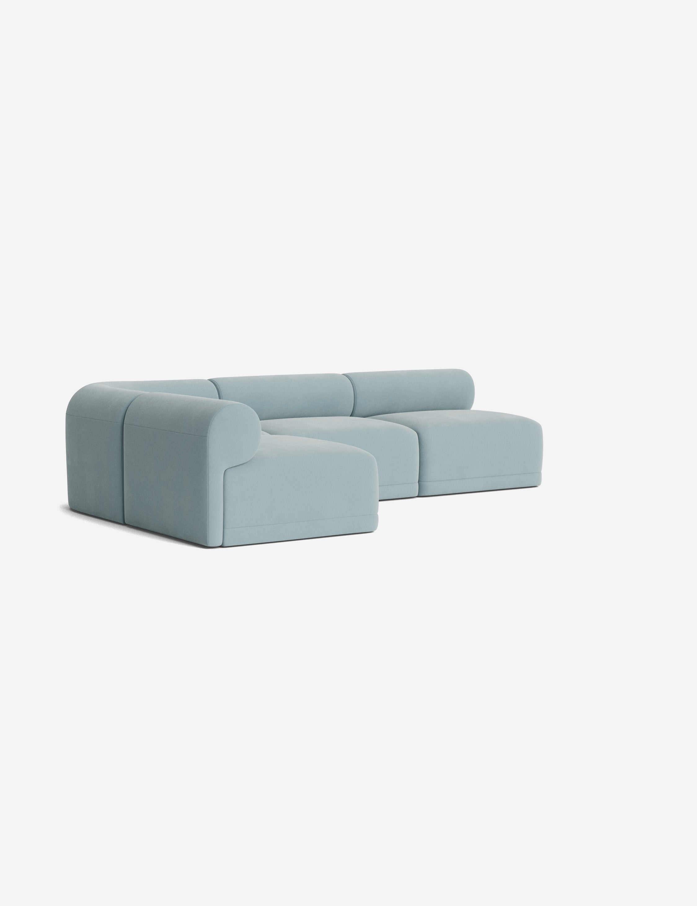 Modern Carson Sectional Sofa Set - 3-Piece L-Shaped Couch with Reversible Chaise, Soft Fabric Upholstery for Living Room, Family Room & Apartment - Comfortable & Stylish Home Furniture