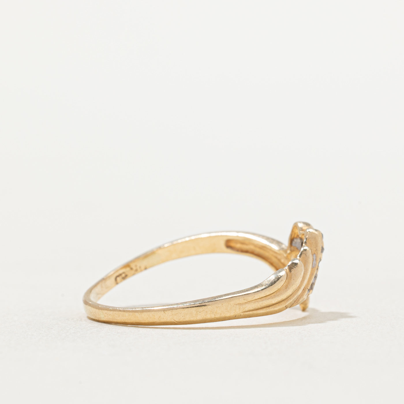 0.05ctw Diamond Groove Bypass Ring - Size 8 | Elegant Wedding Band, Anniversary Gift for Her, Promise Ring for Girlfriend | Perfect for Engagements, Proposals & Special Occasions