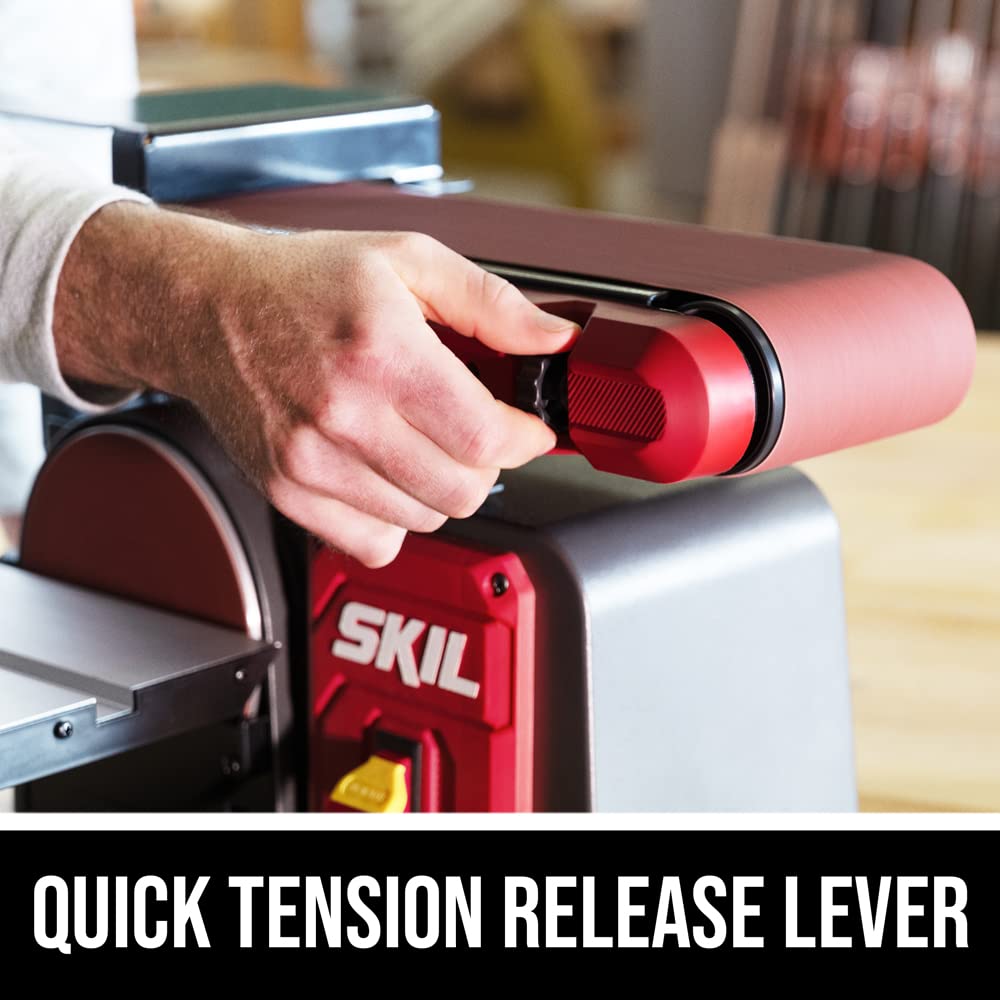 SKIL BB9504-00 4.5 Amp Benchtop Belt & Disc Sander - Woodworking & Metal Sanding Tool for DIY Projects & Home Workshops