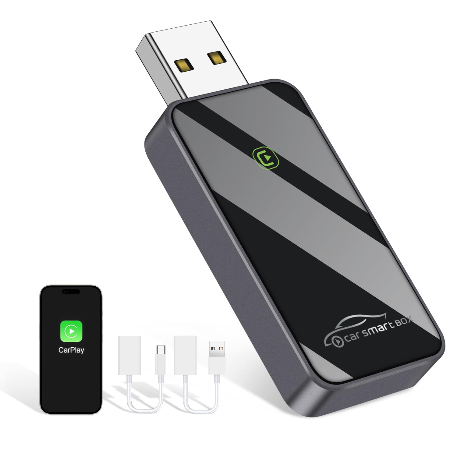 2024 Wireless CarPlay Adapter - Convert Wired to Wireless Apple CarPlay, Plug & Play for Factory Wired Cars, Easy Setup iOS 10+ - Perfect for Commuting, Road Trips & Hands-Free Driving