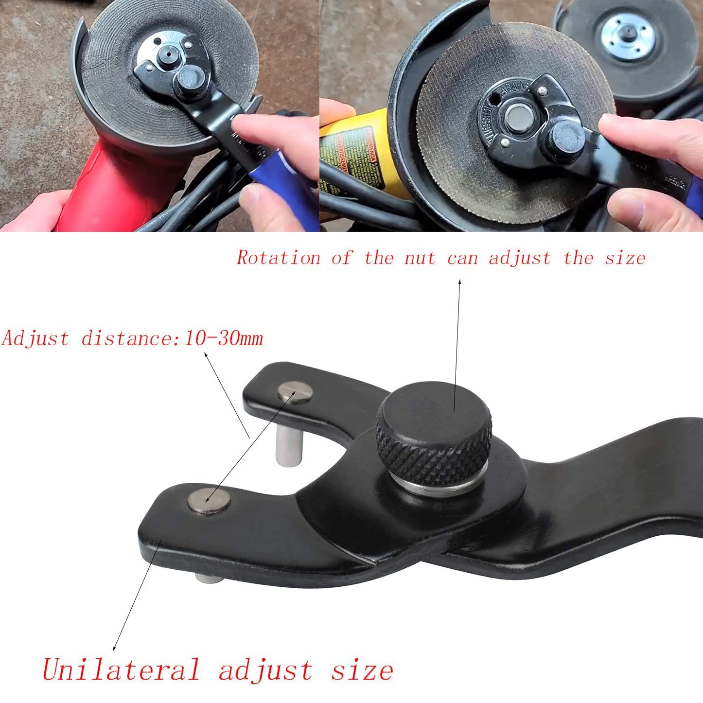 Universal Adjustable Grinder Lock-Nut Pin Wrench - Compatible with Makita, Bosch & Milwaukee Angle Grinders (1-3 CM) SEWA20 - Perfect for Metalworking, Woodworking & DIY Projects