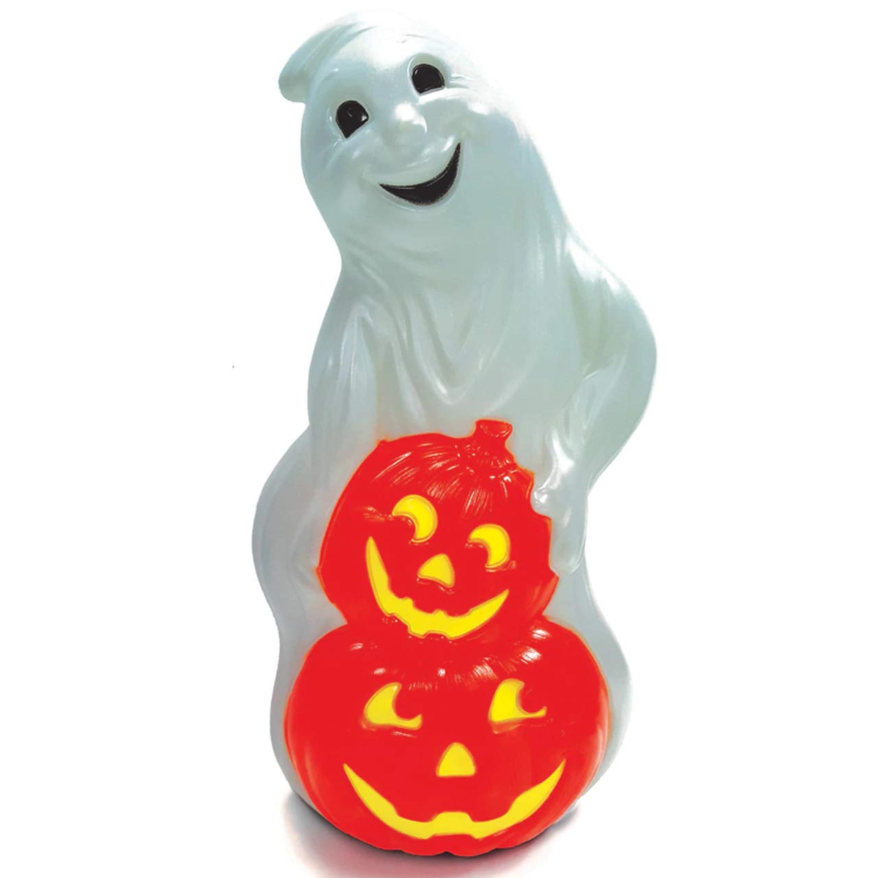 PMU Halloween Light-Up Ghost Pumpkin Trick or Treat Blow Mold Decorations - Spooky Indoor/Outdoor Decor for Home, Lawn, Yard - Perfect for Halloween Parties, Porch Displays & Trick-or-Treating Scenes