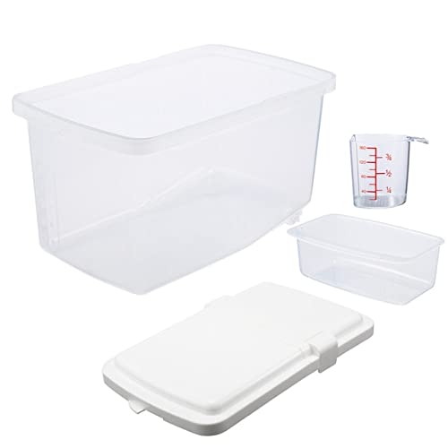 Premium Japanese Rice Storage Containers - Set of 2 Clear Plastic Airtight Food Canisters with Lids for Dry Food, Pet Treats & Pantry Organization (11 lbs Capacity) - Ideal for Kitchen, Dog Food, Cat Food & Bulk Food Storage